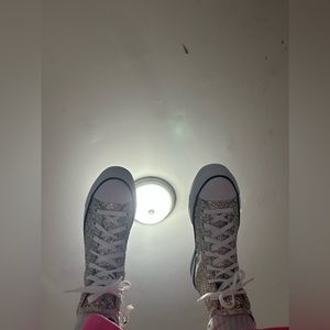 Gold Sparkly Converse, perfect for the Taylor Swift concert and other events.